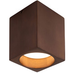 Bosco Ceiling Flush Light - Walnut / Frosted