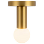 Calla Semi Flush Ceiling Light - Brushed Gold / Matte Opal