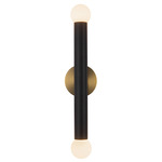 Calla Bathroom Vanity Light - Brushed Gold / Black Vegan Leather / Matte Opal