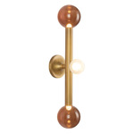 Reese Bathroom Vanity Light - Vintage Brass / Amber