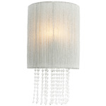 Crystal Reign Curved Wall Sconce - Polished Nickel / Off White