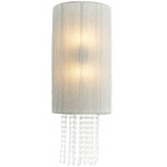 Crystal Reign Curved Wall Sconce - Polished Nickel / Off White