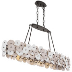 Ravelin Linear Chandelier - Dark Bronze / White / Cream