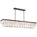 Olyra Linear Chandelier - Dark Bronze / Alabaster