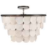 Olyra Convertible Semi Flush / Pendant - Dark Bronze / Alabaster