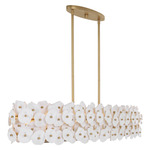 Coastlyn Linear Chandelier - Legacy Brass / White