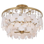 Nova Mara Semi Flush Ceiling Light - Legacy Brass / Alabaster
