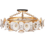 Niu Semi Flush Ceiling Light - Gold / Coconut Shells