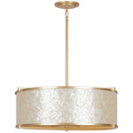 Sommers Bend Drum Pendant - Gold / Capiz