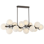 Vino Linear Chandelier - Dark Bronze / Alabaster