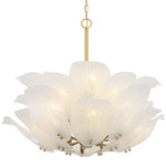 Orchid Pendant - Legacy Brass / White