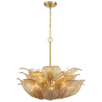 Orchid Pendant - Legacy Brass / Amber