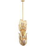 Orchid Tall Pendant - Legacy Brass / Amber