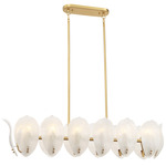 Orchid Linear Chandelier - Legacy Brass / White