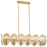 Orchid Linear Chandelier - Legacy Brass / Amber