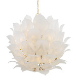 Orchid Chandelier - Legacy Brass / White