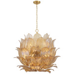 Orchid Chandelier - Legacy Brass / Amber