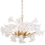 Bloome Chandelier - Legacy Brass / White Swirl
