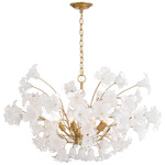 Bloome Chandelier - Legacy Brass / White Swirl