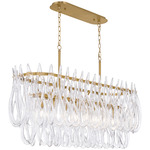 Glassara Linear Chandelier - Legacy Brass