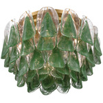 Verla Crest Ceiling Light - Legacy Brass / Green