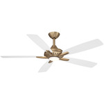 Dyno Ceiling Fan with Light - Brushed Brass / White / White