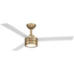 Roto Ceiling Fan with Light - Brushed Brass / White / Alabaster