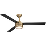 Roto Ceiling Fan with Light - Brushed Brass / Coal / Coal Black