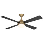ORB Ceiling Fan with Light - Brushed Brass / Coal / Frosted White