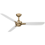 Rudolph Ceiling Fan - Brushed Brass / White / White