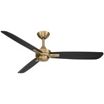 Rudolph Ceiling Fan - Brushed Brass / Coal / Coal Black