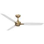 Rudolph Outdoor Ceiling Fan - Brushed Brass / White / White