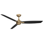 Rudolph Outdoor Ceiling Fan - Brushed Brass / Coal / Coal Black