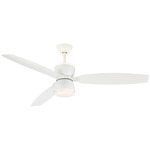 Sandfell Smart Ceiling Fan with Color-Select Light - White / White