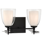 Elowen Bathroom Vanity Light - Dark Matte Black / Clear / Etched Glass