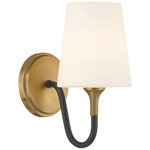 Brienne Bathroom Sconce - Legacy Brass / Dark Matte Black / Etched White