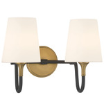 Brienne Bathroom Vanity Light - Legacy Brass / Dark Matte Black / Etched White