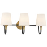 Brienne Bathroom Vanity Light - Legacy Brass / Dark Matte Black / Etched White
