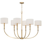 Molvene Linear Chandelier - Legacy Brass / White
