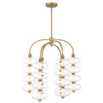 Bollavino Chandelier - Legacy Brass / Clear