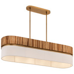 Nebri Chandelier - Legacy Brass / Natural / White