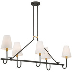 Bellforge Linear Chandelier - Legacy Brass / Dark Bronze / White