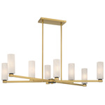 Wexmere Linear Chandelier - Legacy Brass / Dark Matte Black / Etched Alabaster