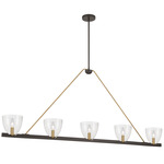 Noellea Linear Chandelier - Dark Bronze / Legacy Brass / Clear