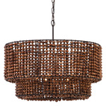 Beaudelle 2-Tier Pendant - Dark Bronze / Dark Brown