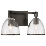 Wynnfrost Bathroom Vanity Light - Rustic Gun Metal / Clear