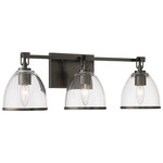 Wynnfrost Bathroom Vanity Light - Rustic Gun Metal / Clear