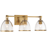 Wynnfrost Bathroom Vanity Light - Brushed Gold / Clear