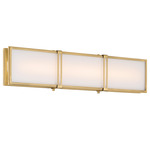 Merick Bathroom Vanity Light - Legacy Brass / Etched White