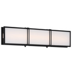Merick Bathroom Vanity Light - Dark Matte Black / Etched White